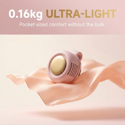 Clip-On Fan for Shirt, Mini Wearable Waist Fan with 3 Speeds, USB Rechargeable Bladeless Personal Fan, 360° Rotatable Hands-Free Fan for Travel, Outdoor & Office (Pink) - color: Pink