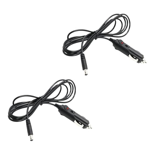 12V Car Charger Adapter, Car Cigarette Lighter Male Plug to DC Connector, Power Cable Compatible with Neck Back Massage Cushions/Portable DVD Players/Cars Refrigerators/Cameras (2PCS) - size: 2PCS