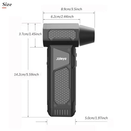 Portable 150W High Speed Turbo Fan air Duster 130,000RPM led Display 4 Levels Wind Speed Brushless Motor, Blowing and Inflating Feature,for Car Cordless Air Duster and Rechargeable.Black