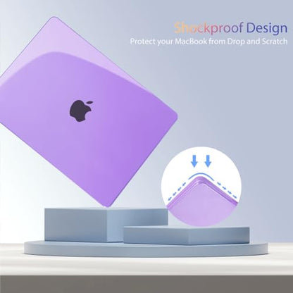 Teryeefi MacBook Air 13.6 Inch Case 2022 2024 2025 2026 Model A2681/A3113/A3240/A3449 with M2 M3 M4 M5 Chip, Hard Shell Cover with Keyboard Cover & USB 3.0 Adapter, Crystal Purple - color: Crystal Purple