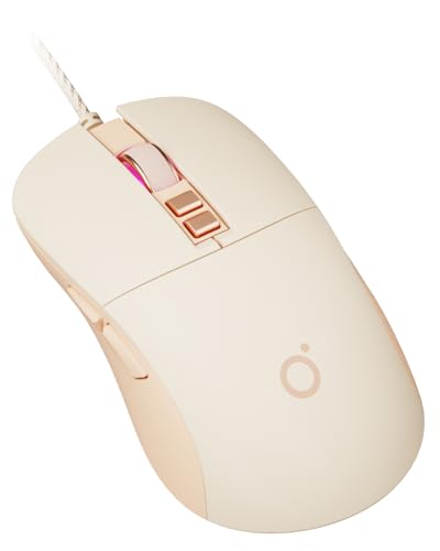 SEUNKWANG EWEADN G309 Wired Mouse, 7-Button Ergonomic Computer Corded Mouse with 2400 DPI, 4 Adjustment Levels DPI, Optical Office USB Mice with 5FT Cord for Laptop, PC, Desktop-Pink - color: Pink