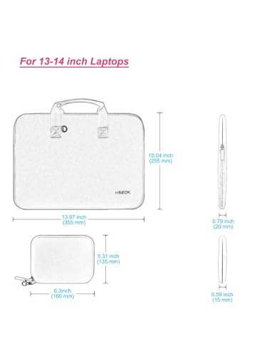 Hseok Elastic Laptop Case 13.3-14 Inches Sleeve with Small Case, Neoprene Carrying Bag Compatible with MacBook Neo 14, MacBook Pro 14 M5/M4/M3/M2/M1, XPS 14 and Most 13.3-14 Notebooks,S02B01 - color: S02b01, size: 13.3"-14"