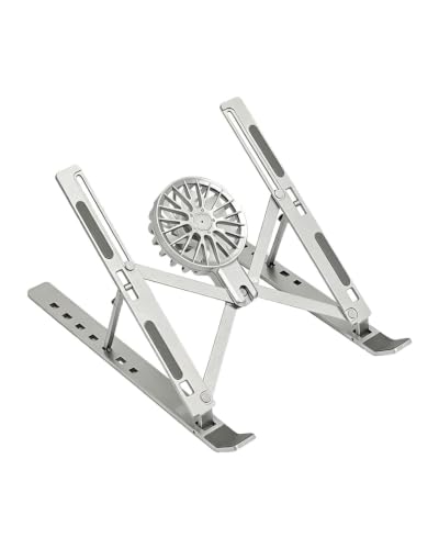 Adjustable Computer Laptop Stand, Air-Cooled Heat Dissipation Riser, Multi-Angle Desktop Holder for Laptops & Tablets, Silver - color: Silver
