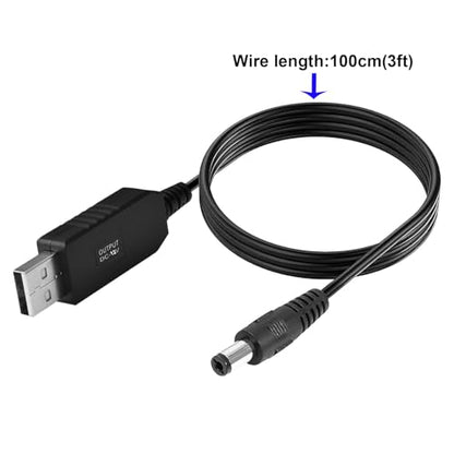 Gebildet DC 5V to DC 12V USB Voltage Step Up Converter Cable Power Supply USB Cable with DC Jack 5.5 x 2.5mm or 5.5 x 2.1mm, USB 5V to DC 12V Cable(100cm) - style: USB to DC