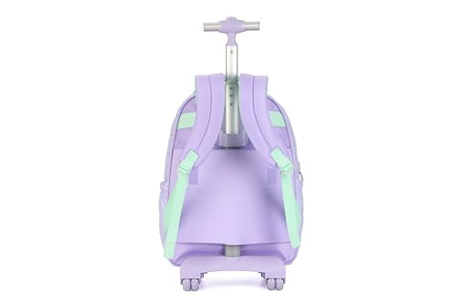 Large Rolling laptop Backpack Set with Lunch Bag, Kids Backpack for school girls kids with Wheels (BEAUTIFUL PURPLE) - color: Beautiful Purple