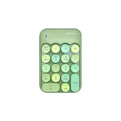 Sahara - Wireless Numeric Keypad, Retro Round Keycaps, Portable Number Pad with Ergonomic Design, USB Receiver, Compatible with Laptop/Desktop PC (Sage Green) - color: Sage Green