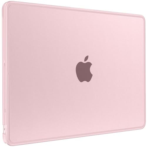 BlueSwan Anti-Cracking Case for MacBook Air 13 inch, M5 2026 M4 M3 M2 2025-2022 A3449 A3240 A3113 A2681, Drop Protection Soft TPU Bumper PC Base for Air 13.6 inch, Frosted Pink - color: Frosted Pink, size: Air 13.6-inch (2026-2022)