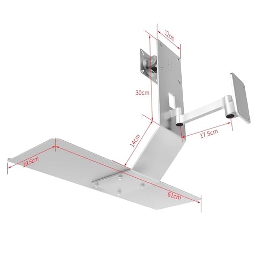 Computer Monitor Wall Mount with Keyboard Tray, Adjustable Workbench,for Home Offices, Compatible with 75x75mm and 100x100mm mounting Holes (45cm) - size: 45cm