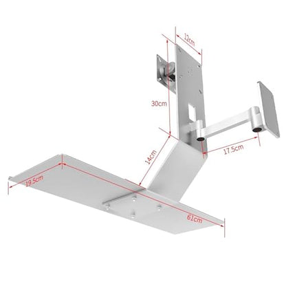 Computer Monitor Wall Mount with Keyboard Tray, Adjustable Workbench,for Home Offices, Compatible with 75x75mm and 100x100mm mounting Holes (45cm) - size: 45cm
