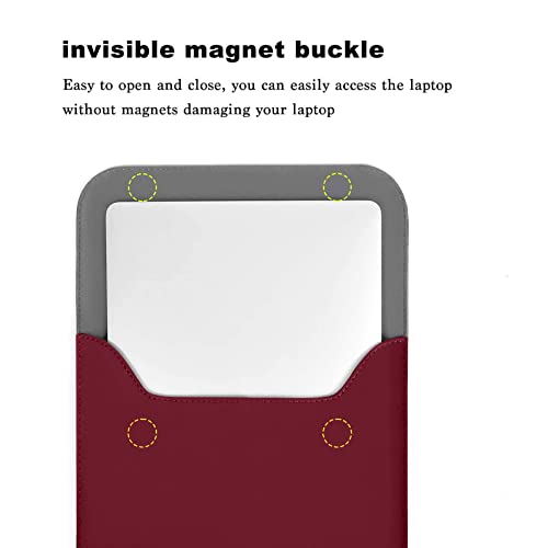 MOSISO Laptop Case 13.3 inch, 13-13.3 inch Laptop Sleeve Compatible with MacBook Neo 13 A18 Pro A3404 /Air 13/Pro 13/Pro 14 M5 M4 M3 M2 M1, Faux Suede Leather Case with Small Bag, Wine Red - color: Wine Red