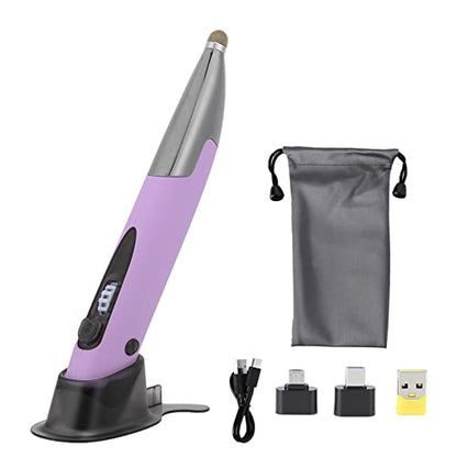 Stylus Pen with Handwriting Function, Capacitive Pen for Note Taking & Drawing, Portable ABS Body with Multi Adapters, Violet - color: Violet