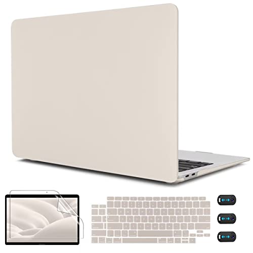 CISSOOK Beige Case for MacBook Air 13 Inch 2021 2020 2019 2018 Release Model A2337 A2179 A1932, Plastic Hard Shell Case with Keyboard Cover for MacBook Air 13.3 inch M1, Beige Stone - color: Air13inch-Beige Stone