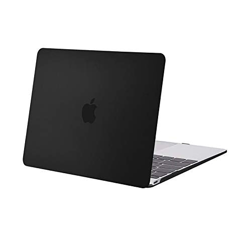 MOSISO Compatible with MacBook 12 inch Case A1534, 2017-2015, Black | Crack & Scratch Resistant Protective Plastic Hard Shell Case Cover - color: Black