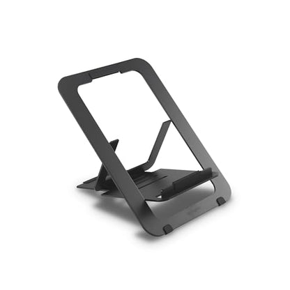 Kensington Adjustable Aluminum Laptop Stand for Desk, Ultra-Slim Lightweight Foldable Portable Notebook Holder, Anti-Slip Silicone Tablet Mount for 10"-17" Laptops and Tablets, Black K50428WW - style: Aluminum