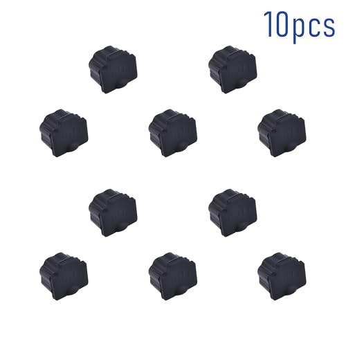 10 PCS RJ11 Port Anti-dust Plugs, Silicone Covers Caps Stoppers, Port Protector for End Computer Digital Socket Printer, 0.37 x 0.3 (LxW) - size: RJ11/Black/10 PCS