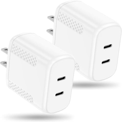 Susnwere 40W Dual USB C Charger Block, 2-Port Fast USB-C Power Adapter Wall Charger Plug Type C Charging Block for Laptop Computer & Tablets/Phones iPhone 15/14/13/12/11/X, iPad - color: White