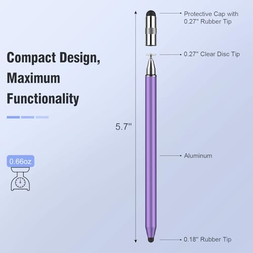 MEKO 3 in 1 Stylus Pens for Touch Screens, High Sensitivity & Precision Capacitive Stylus Pencil for Apple iPad iPhone Tablets Samsung Galaxy All Universal Touchscreen Devices 4 Pack - color: Black/Blue/Rose Gold/Pruple