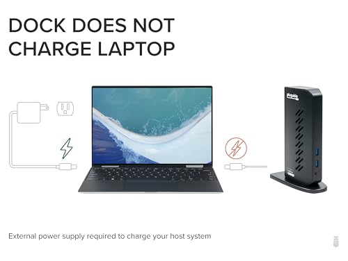 Plugable Dual DisplayPort & HDMI Docking Station - USB 3.0 & USB-C Laptop Dock for Dual Monitors, DisplayLink, Mac (Driver Required), ChromeOS & Windows, Gigabit Ethernet and Audio (UD-6950Z)