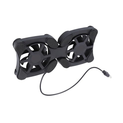 ULTECHNOVO Portable Foldable Laptop Cooler Fan Pad with Dual USB Fans Adjustable Height Notebook Cooling Stand for Gaming and Office Use Black