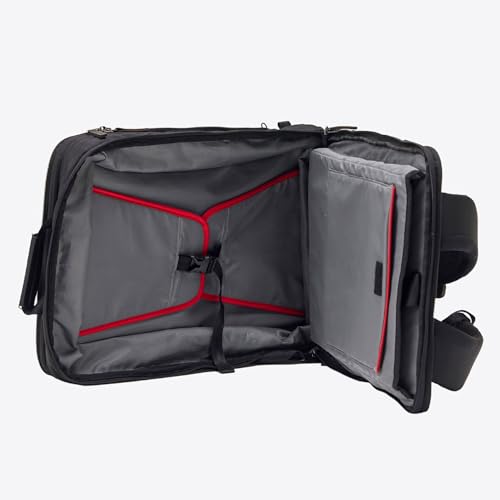 Trilogy Weekender Daypack I Opens like a suitcase, for easy packing. Expands into a 22-liter weekender bag. Hidden under sling holds yoga mat or sleeping bag, and doubles as a rear cover (Black) - color: Black