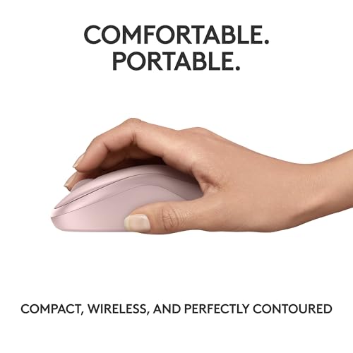 Logitech M240 Compact Silent Bluetooth Wireless Mouse - Rose | Bluetooth connectivity, no USB receiver, quiet clicks, 3 non-customizable buttons, 18-month battery life, PC Mac compatible - color: Rose, size: 1 Pack, style: Bluetooth