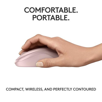 Logitech M240 Compact Silent Bluetooth Wireless Mouse - Rose | Bluetooth connectivity, no USB receiver, quiet clicks, 3 non-customizable buttons, 18-month battery life, PC Mac compatible - color: Rose, size: 1 Pack, style: Bluetooth
