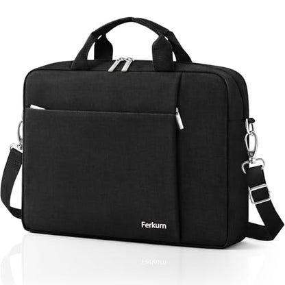 Ferkurn Laptop Bag Case for Women Men Computer Bag Compatible with HP Envy Pavilion Omen/LG Gram/MSI/Dell Inspiron XPS/Lenovo/Acer, Shoulder Strap Carrying Messenger Briefcase, Black, 17 17.3 Inch - color: Black, size: 17.3 inch