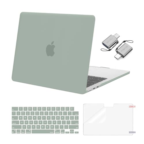 MOSISO Compatible with MacBook Air 13 inch Case M5 2026 M4 2025 M3 M2 2024-2022 A3449 A3240 A3113 A2681, Hard Shell&Keyboard Cover&Screen Film&Type C for MacBook Air 13.6 inch Case, Antique Green - color: Antique Green
