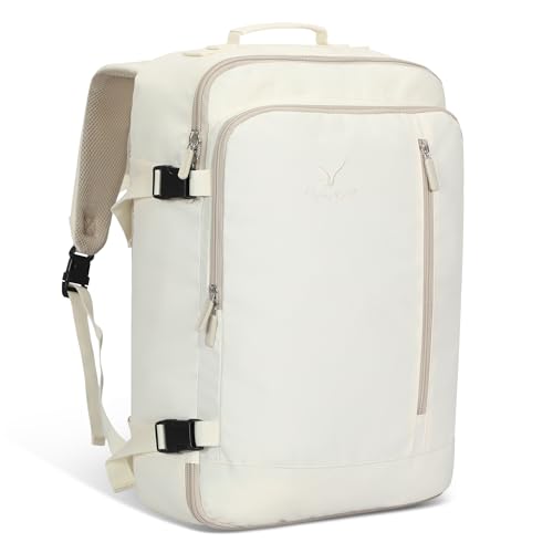 Carry on Backpack 38L Large Travel Backpack for Women Flight Approved Weekender Bag Laptop Backpack Men 15 inches Beige - color: Beige