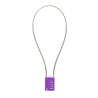 4 Digit Cable Combination Locks 20 inches Cable for School Gym Locker,Helmet,Filing Cabinets,Toolbox,Luggage Suitcase,knapsack,Cable 3mm Diameter,Purple - size: 50cm(20in)Cable Purple