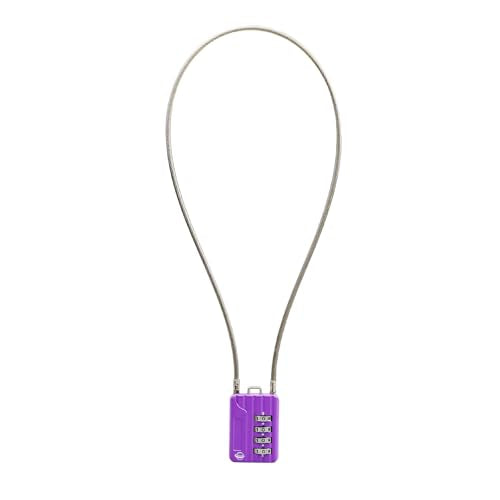 4 Digit Cable Combination Locks 20 inches Cable for School Gym Locker,Helmet,Filing Cabinets,Toolbox,Luggage Suitcase,knapsack,Cable 3mm Diameter,Purple - size: 50cm(20in)Cable Purple