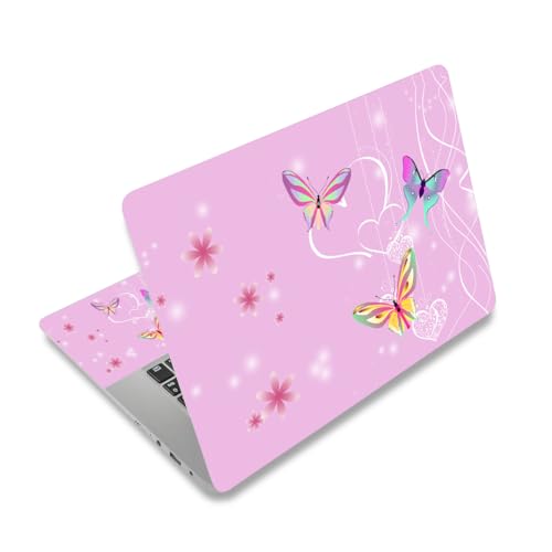 15-15.6 inches Netbook Laptop Skin Sticker Decal Reusable Cover Protector for 11.6 12 13 13.3 14 15 15.4 Notebook Chromebook PC, Scratch-Resistant Waterproof I Colorful Butterfly - color: Colorful Butterflies
