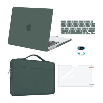 MOSISO Compatible with MacBook Pro 14 inch Case M5 2026 M4 M3 M2 M1 2025-2021 A3427 A3426 A3434 A3112 A3185 A3401 A2918 A2992 A2779 A2442, Case&Bag&Keyboard Skin&Webcam Cover&ScreenFilm,Midnight Green - color: Midnight Green