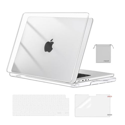 MOSISO Compatible with MacBook Pro 16 inch Case M5 M4 M3 M2 M1 2026-2021 | A3429 A3428 A3403 A3186 A2991 A2780 A2485, Protective Hard Shell Case&Keyboard Cover&Screen Film&Pouch, Crystal Clear - color: Crystal Clear