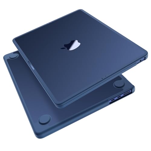 Soonjet FlexArmor for MacBook Air 13 inch Case | M5 M4 M3 M2 2026 2025-2022 | Hybrid Design, Cushioned Edges | Anti-Crack Upgrade | Ultra-Thin Cover Laptop Hard Shell 13.6'' | Midnight Blue Clear - color: Midnight Clear