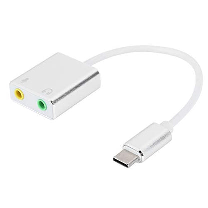 ZJchao Aluminum Alloy External Sound Card USB Type C No Drive Stereo Audio Adapter with Virtual 7.1 Channel for Laptops Tablets Mobile Phones