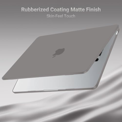 MOSISO Compatible with MacBook Air 15 inch Case M5 2026 M4 M3 M2 2025-2023 | A3448 A3241 A3114 A2941, Scratch-Resistant Protective Hard Shell Case&Keyboard Cover&ScreenFilm&Pouch, Gray - color: Gray