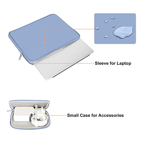 MOSISO Laptop Case 13 inch, 13 inch Laptop Sleeve with Small Case | Compatible with MacBook Neo / Air M5 M4 M3 M2 M1 2026-2018 / Pro M2 M1 2026-2016, Neoprene Computer Sleeve Bag, Serenity Blue - color: Serenity Blue, size: 13 inch