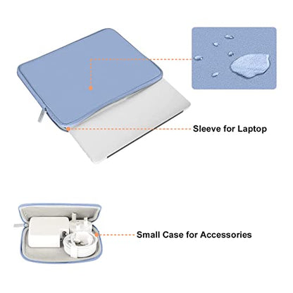 MOSISO Laptop Case 13 inch, 13 inch Laptop Sleeve with Small Case | Compatible with MacBook Neo / Air M5 M4 M3 M2 M1 2026-2018 / Pro M2 M1 2026-2016, Neoprene Computer Sleeve Bag, Serenity Blue - color: Serenity Blue, size: 13 inch