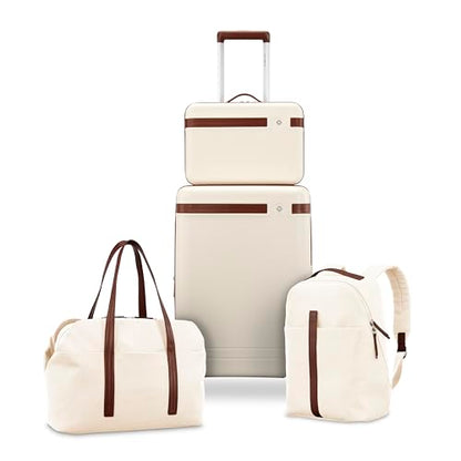 Samsonite Virtuosa Carry-On Travel Backpack with Padded Laptop Sleeve, Off White - color: Off-white
