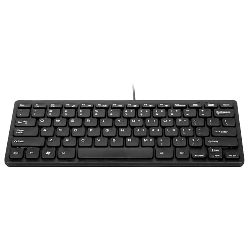 Mini Keyboard, Compact 78 Key Wired USB Keypad, Slim Portable Keyboard with Chiclet Keys for Office, Travel, Small Desk, PC, Laptop, Plug and Play