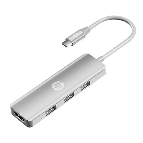 HP USB C Docking Station - 5-in-1 Multi-Port USB C Hub with 4K HDMI, 100W Power Delivery, for Laptops, MacBook, iPad, Thinkpad and More, Silver - color: Sliver