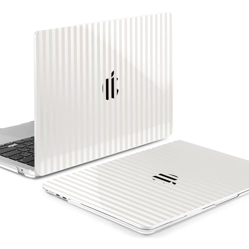MEEgoodo Case for M5/M4/M3/M2 MacBook Air 13 inch Case 2026 2025 2024 2022, Fit Model A3449/A3240/A3113/A2681, Laptop Hard Shell Compatible with MacBook Air 13.6-inch, Beige Stripes - color: Beige Stripes