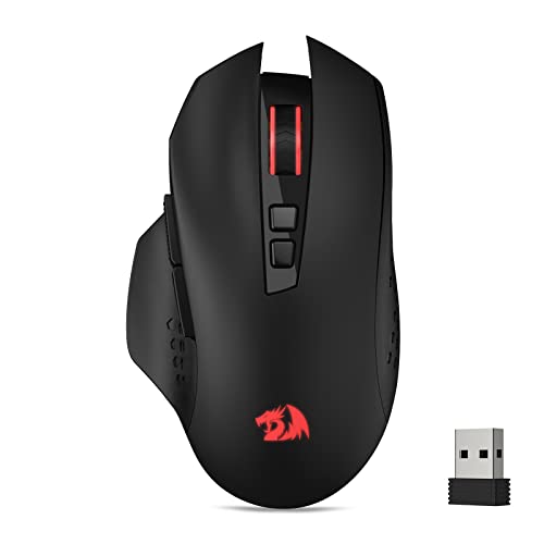 Redragon M656 Wireless Gaming Mouse, 4000 DPI & Programmable | 5 DPI Levels, 7 Macro Buttons, Red LED Backlit & Pro Software/Drive Supported, for PC/Mac/Laptop - style: 2.4G Wireless