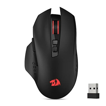 Redragon M656 Wireless Gaming Mouse, 4000 DPI & Programmable | 5 DPI Levels, 7 Macro Buttons, Red LED Backlit & Pro Software/Drive Supported, for PC/Mac/Laptop - style: 2.4G Wireless