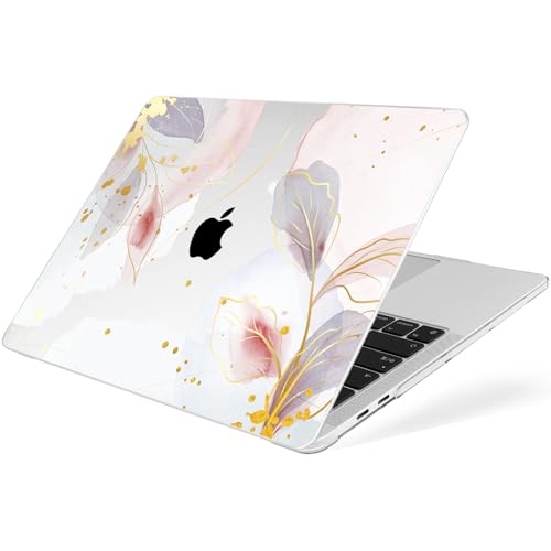 MecBevia Compatible with MacBook Pro 13 inch Case 2022 2021 2020 Release M2 M1 A2338 A2251 A2289, Plastic Hard Shell&Keyboard Cover&Screen Protector&Webcam Cover&Type-C Adapter, Vector Flower - color: Vector Flower