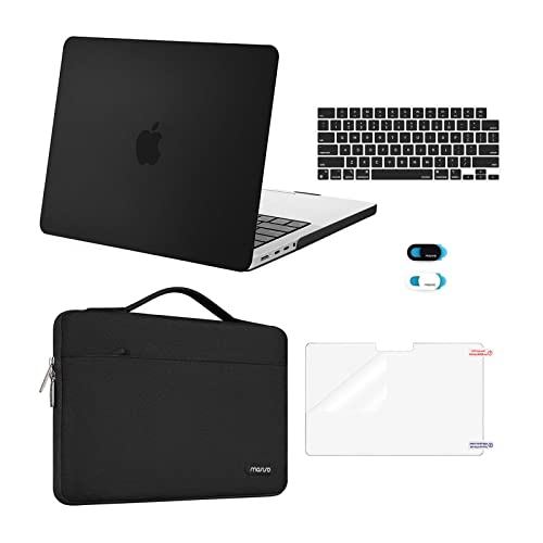 MOSISO Compatible with MacBook Pro 14 inch Case M5 2026 M4 M3 M2 M1 2025-2021 A3427 A3426 A3434 A3112 A3185 A3401 A2918 A2992 A2779 A2442, Case&Bag&Keyboard Skin&Webcam Cover&ScreenFilm, Black - color: Black