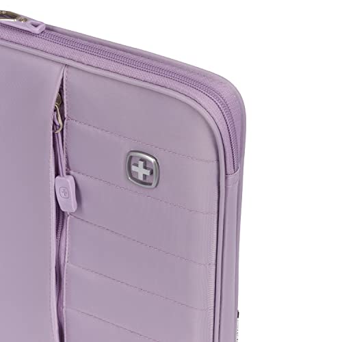 SwissGear Padded Zippered Laptop Sleeve, Micro-Twill Laptop Case with Zippered Front Compartment & Fleece Lining - color: Lilac, size: 16-Inch