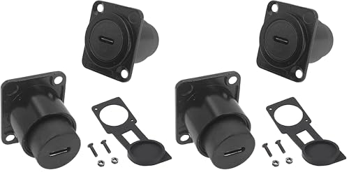 PENGLIN 2PCS USB 3.1 Type C Panel Mount Coupler, D-Type Module USB C Pass Through Connector, Female to Female Bulkhead Extension Adapter (Pack of 2) - color: Black, size: 2PCS(D-TYPE) (Pack of 2)
