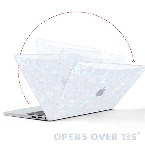 Anban for MacBook Pro 13 inch Case M2 M1 2025 2024 2023-2016, Shiny Pearl | Plastic Hard Shell+Keyboard Cover+Screen Protector for MacBook Pro 13.3 inch Case, A2338 A2251 A2289 A2159 A1989 A1706 A1708